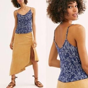 NEW Free People Disco Days Printed Cami XS Blue